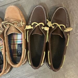 Sperry Men's Dark Brown and Tan Boat Shoes